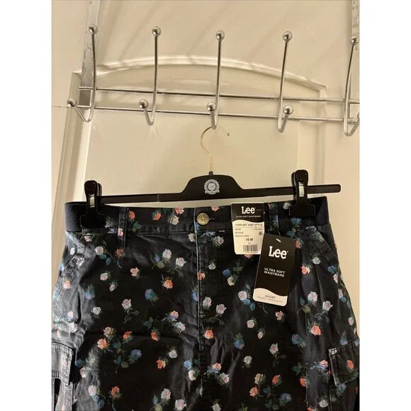 Lee Women's Skort Skirt Mid Rise Regular Fit Cargo Pockets Size 10 M Floral - Picture 4 of 16